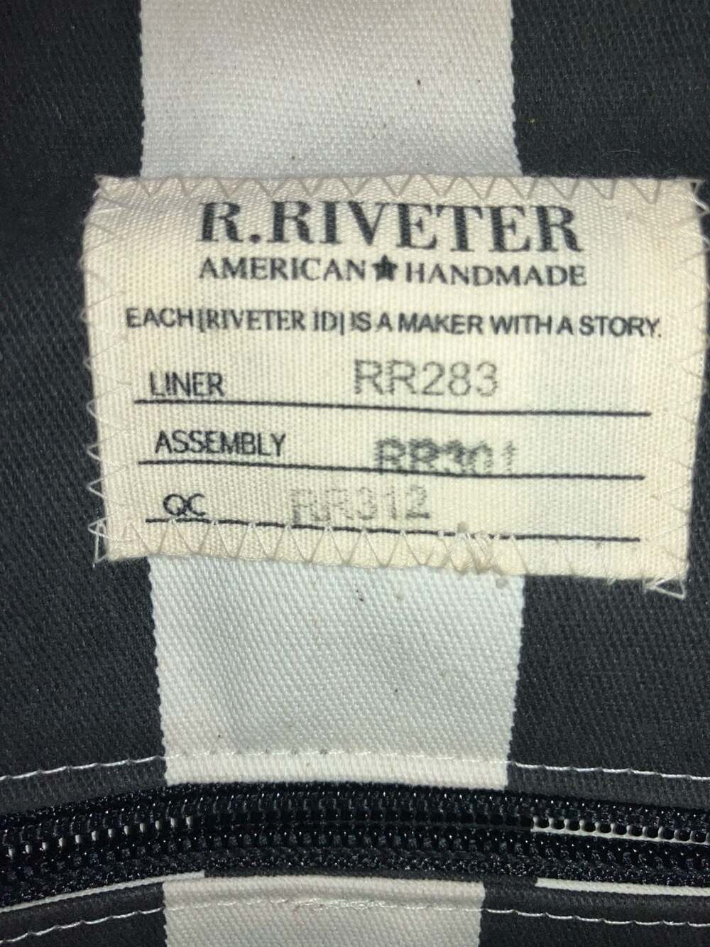 R.Riveter Otto Black Washed Canvas and Brown Leather Tote Bag - Picture 8 of 10